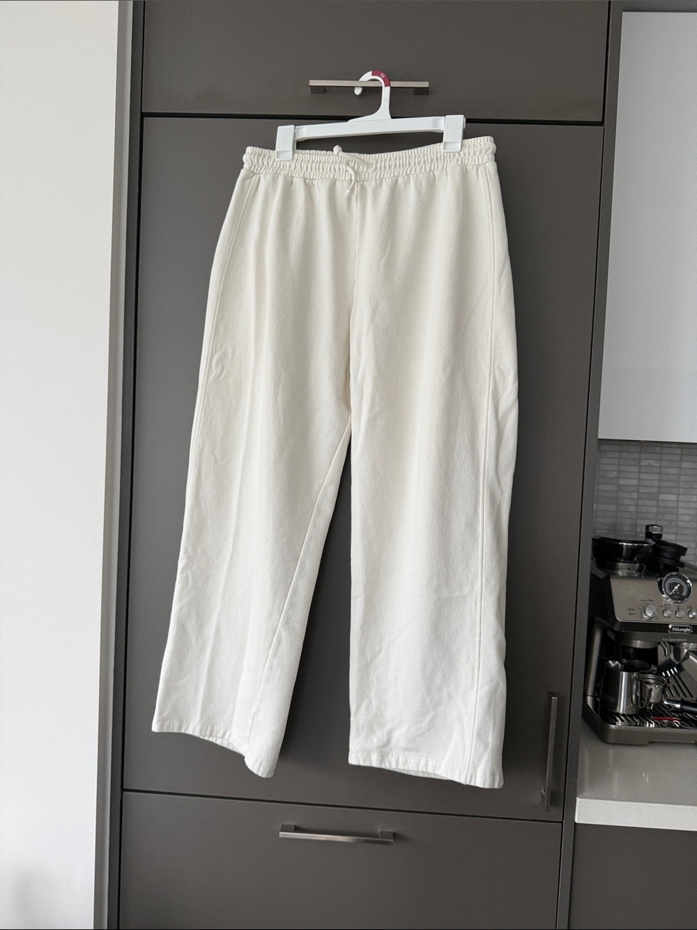 Zara White Wide Leg Sweatpants size L